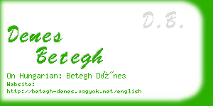 denes betegh business card